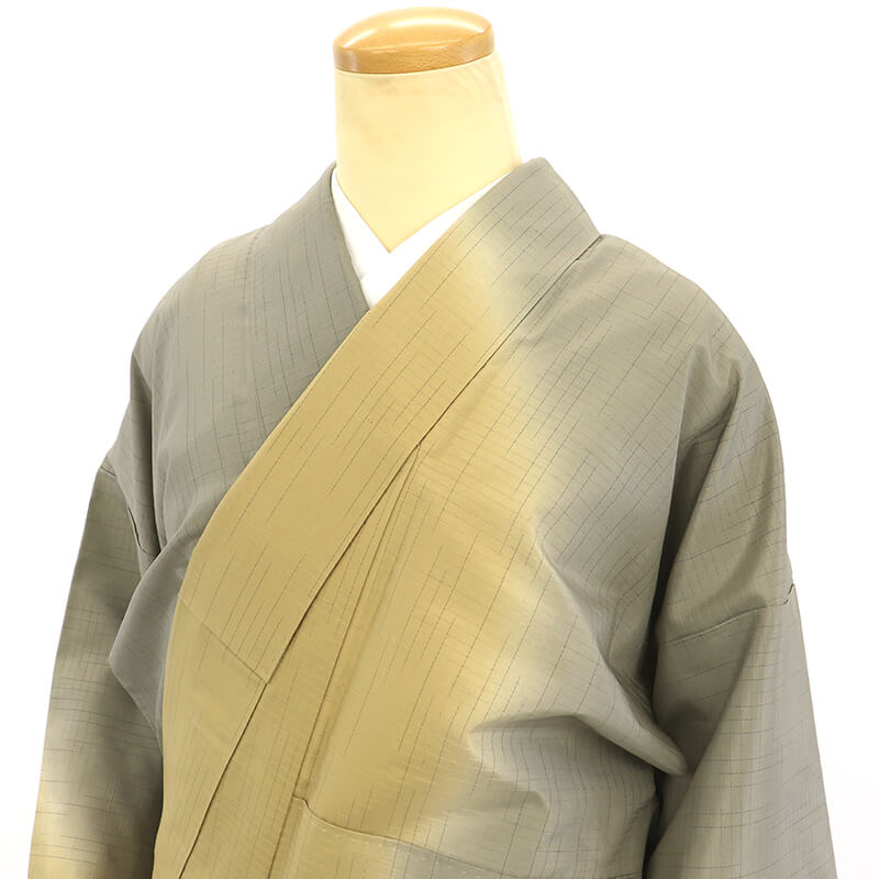 【中古】 紬付下げ 紬着物 付下げ 付け下げ レディース 正絹 灰 芥子 色ぼかし 身丈166cm 裄丈68.5cm 仕立て上がり着物 カジュアル お出掛け パーティ リユース着物 リサイクル着物 送料無料 10時までのご注文で即日発送