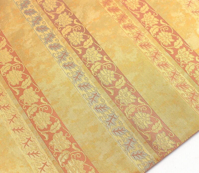 【50%OFF|えびす講セール|期間限定】【中古】 袋帯 リサイクル レディース 正絹 ピンク ゴールド 本金箔 利休裂間道 長さ427cm 幅31cm 仕立て上がり帯 フォーマル リサイクル帯 即日発送