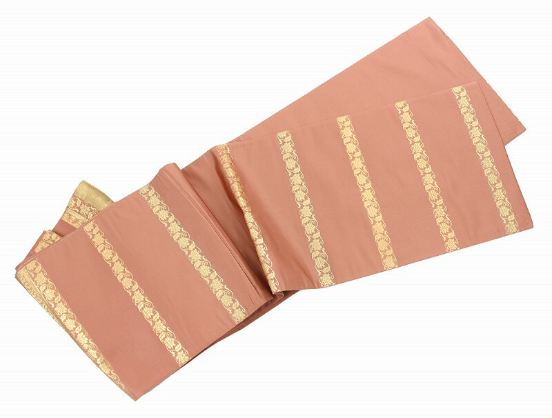 【50%OFF|えびす講セール|期間限定】【中古】 袋帯 リサイクル レディース 正絹 ピンク ゴールド 本金箔 利休裂間道 長さ427cm 幅31cm 仕立て上がり帯 フォーマル リサイクル帯 即日発送