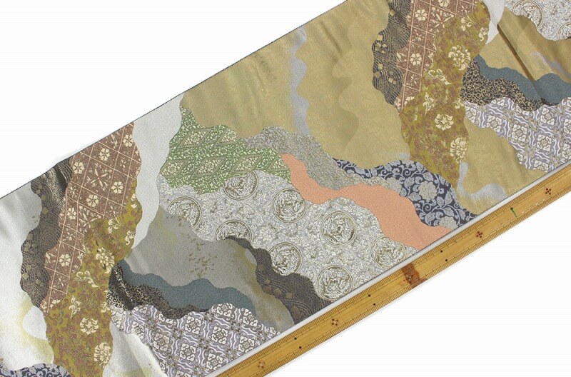【50%OFF|えびす講セール|期間限定】【中古】 袋帯 リサイクル 正絹 仕立上がり 礼装 フォーマル レディース ゴールド シルバー 道長取り 丸文 唐草 長さ448cm 即日発送