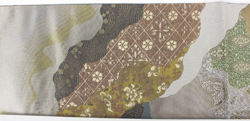 【50%OFF|えびす講セール|期間限定】【中古】 袋帯 リサイクル 正絹 仕立上がり 礼装 フォーマル レディース ゴールド シルバー 道長取り 丸文 唐草 長さ448cm 即日発送