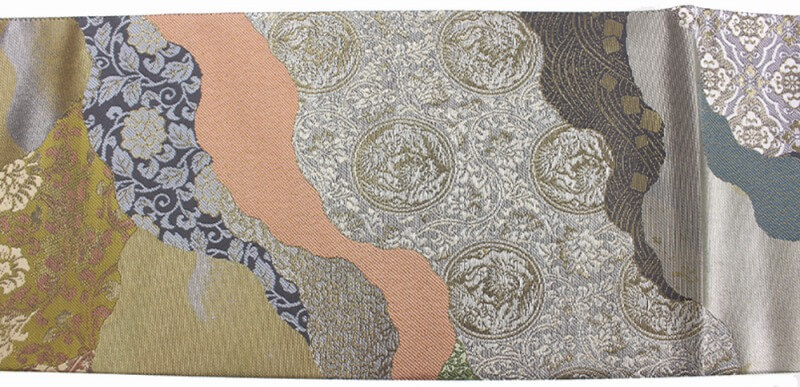 【50%OFF|えびす講セール|期間限定】【中古】 袋帯 リサイクル 正絹 仕立上がり 礼装 フォーマル レディース ゴールド シルバー 道長取り 丸文 唐草 長さ448cm 即日発送