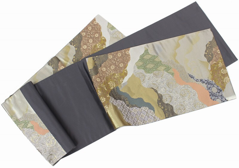 【50%OFF|えびす講セール|期間限定】【中古】 袋帯 リサイクル 正絹 仕立上がり 礼装 フォーマル レディース ゴールド シルバー 道長取り 丸文 唐草 長さ448cm 即日発送