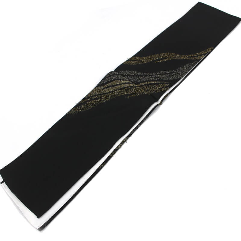 【20倍ポイント|歳末大還元祭】重ね衿 伊達衿 黒 ブラック 抽象柄 振袖 成人式 結婚式 メール便対応可能 伊達衿 かさねえり 【新品】