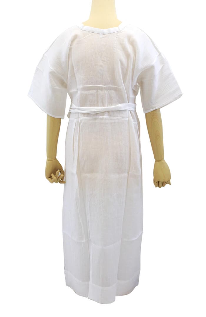 本麻手もみ楊柳 スリップ 楊柳 麻 白 M・L・LL 肌着 絽 和装下着