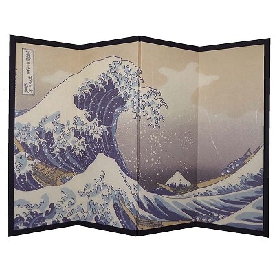 浮世絵 神奈川沖浪裏 ミニ屏風 ミニ屏風 H265xW392 神奈川沖浪裏 葛飾北斎 | アート屏風,東京和風