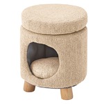 ペットハウス ベージュ 座れる仕様 木製フレーム ペットスツール(セレクト品)