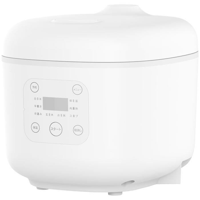 ROOMMATE  コンパクト炊飯器 OKOMEDAKI　多機能炊飯器 3合炊き RM-204H-WH　ミニ炊飯器、1合炊き、2合炊き、少量炊飯、一人用、省スペース、キッチン家電