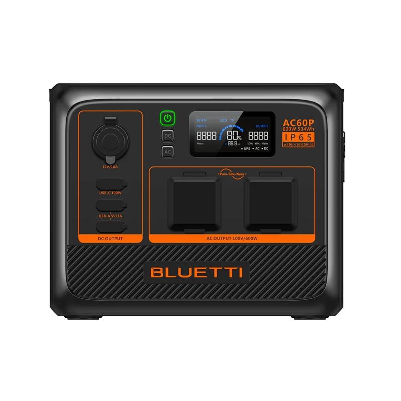 BLUETTI （ブルーティ） AC60P  小型ポータブル電源 | 防水・防塵モデル | 504Wh、600W  ポータブル電源 非常用電源 防災 アウトドア キャンプ