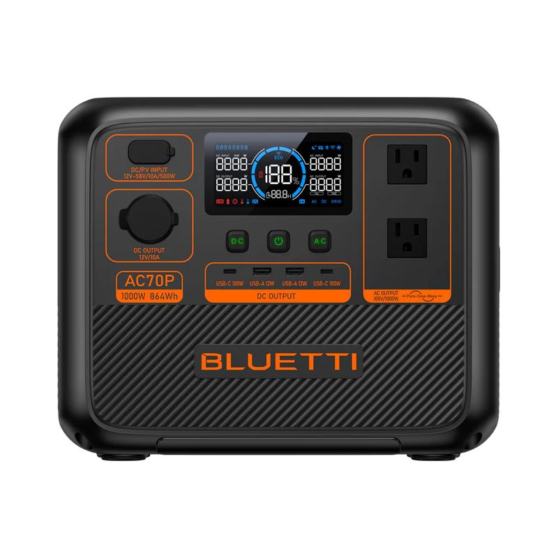 BLUETTI （ブルーティ） AC70P 小型ポータブル電源 | 防災推奨・車中泊・キャンプ | 864Wh、1000W  ポータブル電源 非常用電源 防災 アウトドア キャンプ