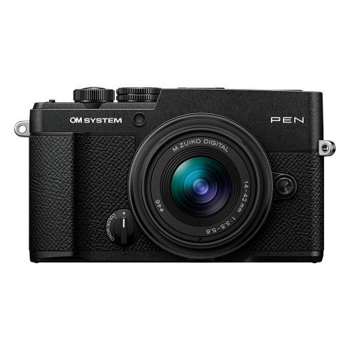 オーエムシステム (OM SYSTEM)  ミラーレス一眼  PEN 14-42mm F3.5-5.6 III レンズキット ブラック  ＜発売日以降のお届け＞