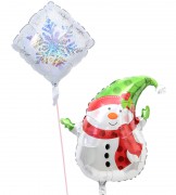 雪の結晶とスノーマン【クリスマスのバルーン電報】|クリスマスのバルーンギフト・バルーン装飾