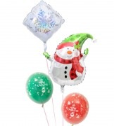 雪の結晶とスノーマン、グリーンクリスマス、レッドクリスマス【クリスマスのバルーン電報】|クリスマスのバルーンギフト・バルーン装飾
