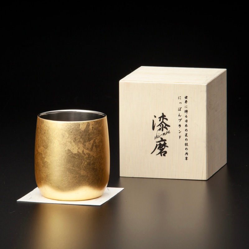 漆磨カップ　二重構造　ダルマ　箔衣(はくごろも)