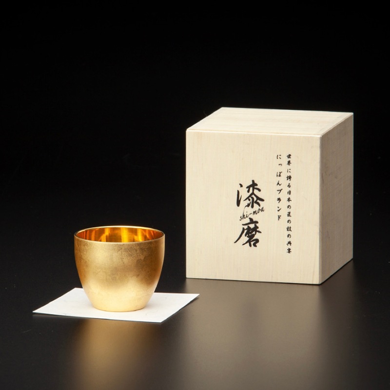 漆磨カップ 二重構造 ぐい呑 箔衣(はくごろも)