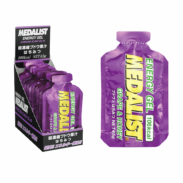 【クーポンでさらに10%引】 メダリスト サプリメント エナジージェル ブドウとはちみつ 1袋45g×12袋入り MEDJELBUDOU [取り寄せ][自社]【メール便不可】 MEDJELBUDOU