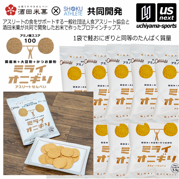 【さらに10%引(一部対象外)】 （賞味期限2025年8月）酒田米菓 プロテインチップス ミライオニギリ 10袋 [自社]【あすつく対応】【メール便不可】 MIRAI onigiri