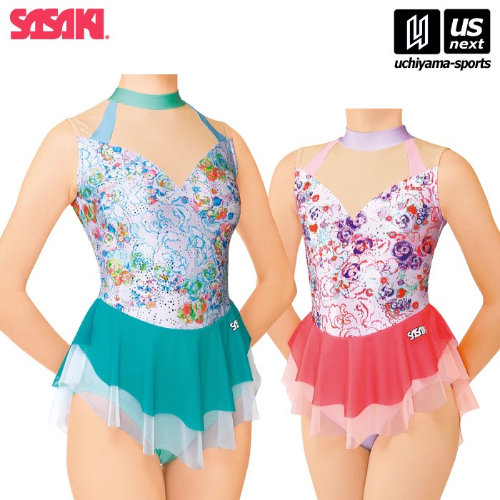 【クーポンでさらに10%引】 ササキ 新体操 一般用 スカート付きレオタード 2024年継続モデル [自社]【あすつく対応】【メール便不可】 7375s