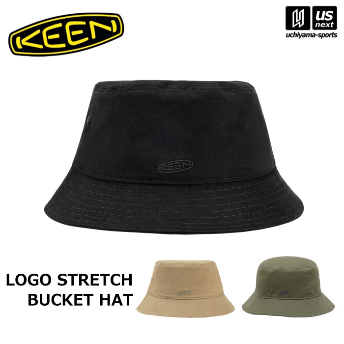 【さらに10%引(一部対象外)】 （国内正規品） KEEN キーン 帽子 ロゴ ストレッチ バケット ハット 2024～25年秋冬新色追加 [M便 1/1][自社]【あすつく対応】 1028509
