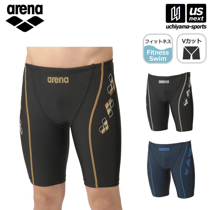 【クーポンでさらに10%引】アリーナ 水泳 メンズ フィットネス水着 フィットネススパッツ ハーフレッグ 2025年春夏モデル  [M便 1/1][自社]【あすつく対応】 AS5SWF61M