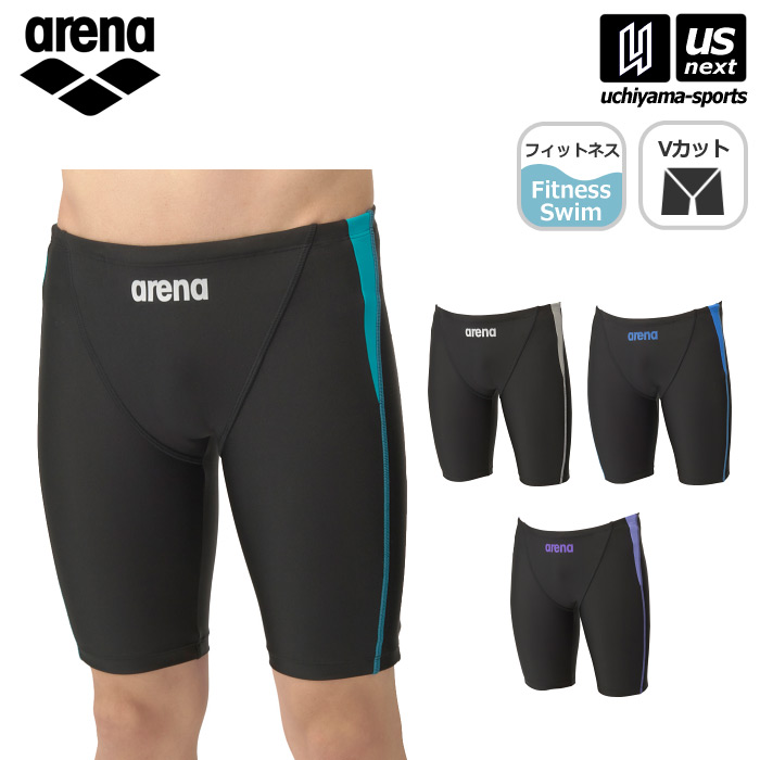 【クーポンでさらに10%引】アリーナ 水泳 メンズ フィットネス水着 フィットネススパッツ ハーフレッグ 2025年春夏モデル  [M便 1/1][自社]【あすつく対応】 AS5SWF62M