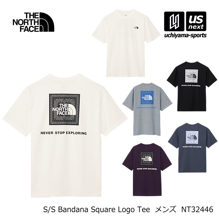 （国内正規品）ザ・ノース・フェイス メンズ ショートスリーブバンダナスクエアロゴティー 2026年春夏新色追加 [M便 1/1][物流]【あすつく対応】 NT32446