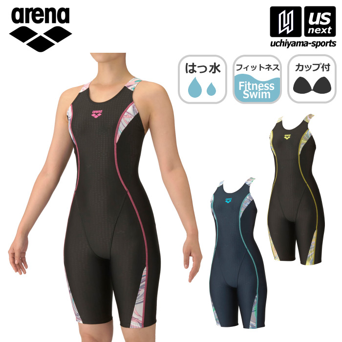 【クーポンでさらに10%引】アリーナ 水泳 レディース フィットネス水着 フィットネスワンピーススパッツ ぴったりパッド 2025～26年秋冬モデル  [M便 1/1][自社]【あすつく対応】 AS5FWF08L