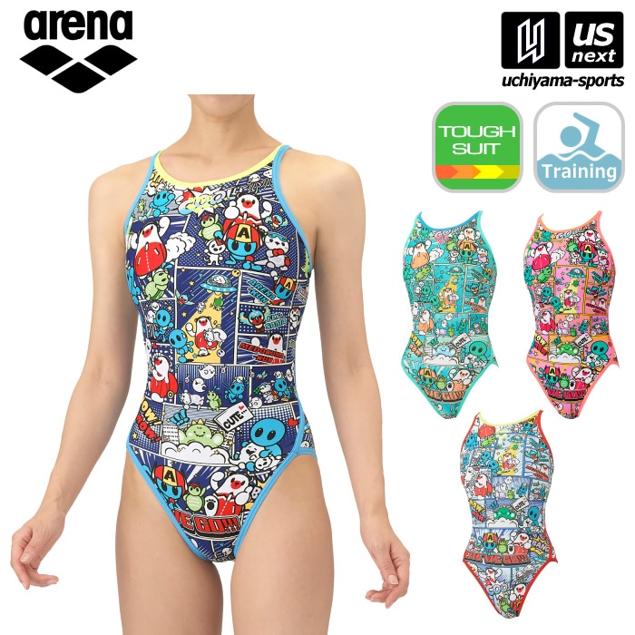 【クーポンでさらに10%引】アリーナ 水泳 レディース トレーニング水着 トレーニングワンピース オープンバック 2025～26年秋冬モデル  [M便 1/1][自社]【あすつく対応】 AS5FWM13L