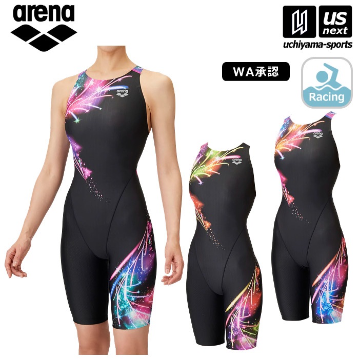 【クーポンでさらに10%引】アリーナ 水泳 レディース 競泳水着 レーシングワンピーススパッツ オープンバック・ハーフレッグ 2025年春夏モデル  [M便 1/1][自社]【あすつく対応】 AS5SRC68L
