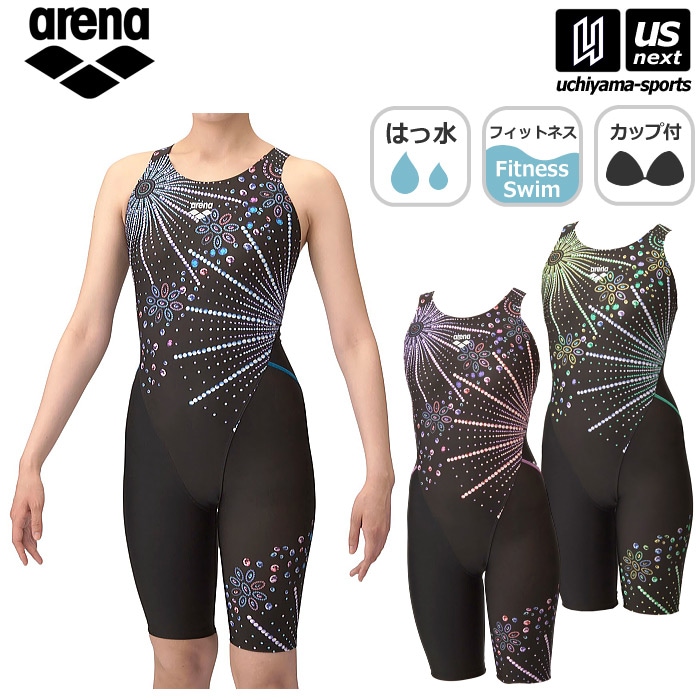 【クーポンでさらに10%引】アリーナ 水泳 レディース フィットネス水着 フィットネスワンピーススパッツ オープンバック・ひっかけパッド 2025年春夏モデル  [M便 1/1][自社]【あすつく対応】 AS5SRC58L