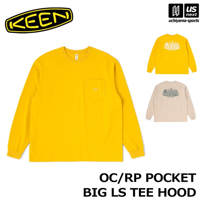 【クーポンでさらに10%引】（国内正規品） KEEN キーン オーシーアールピー ポケット ビッグ ロング スリーブティー フッド 2025～26年秋冬新色  [自社]【あすつく対応】【メール便不可】 1031564