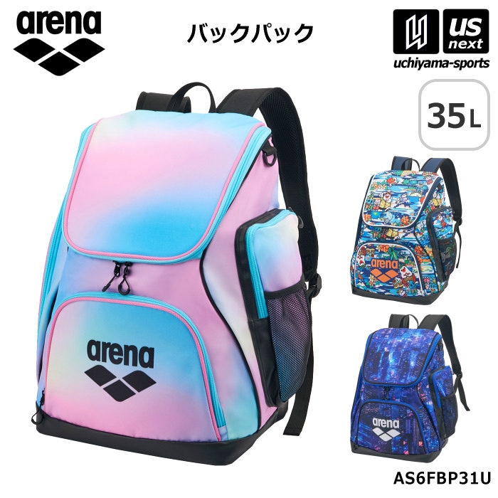 アリーナ 水泳 バックパック 総柄 35L 2026～27年秋冬モデル  [自社]【あすつく対応】【メール便不可】 AS6FBP31U