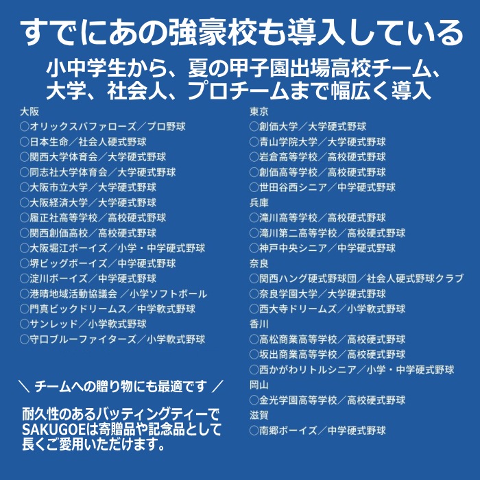 サクゴエ バッティングティー SAKUGOE 大阪のものづくり企業HANG  [自社]【あすつく対応】【メール便不可】 SAKUGOE
