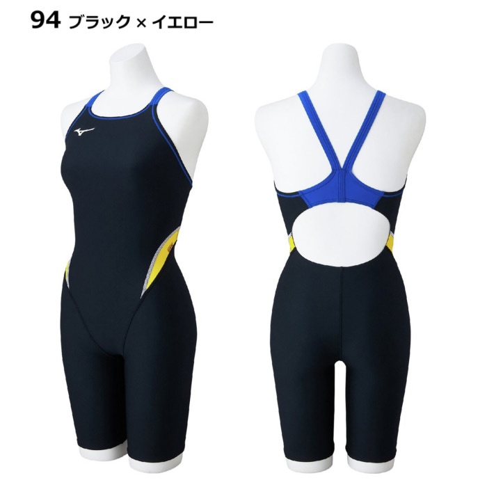Mizuno 競泳水着 ブラック/イエロー MIZUNO ミズノ 競泳水着 レディース WA承認 XLサイズ(Oサイズ