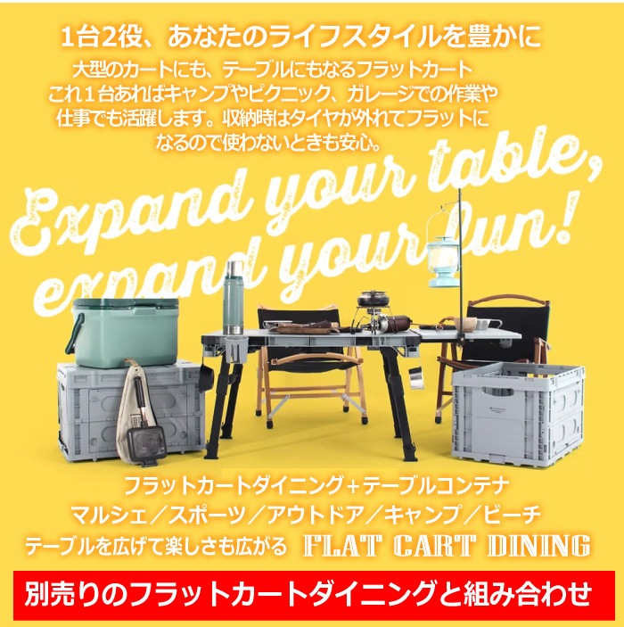  花岡車輌 テーブルコンテナ 2個セット フラットカート専用コンテナ コンテナボックス 折りたたみコンテナ [自社]【あすつく対応】 TC