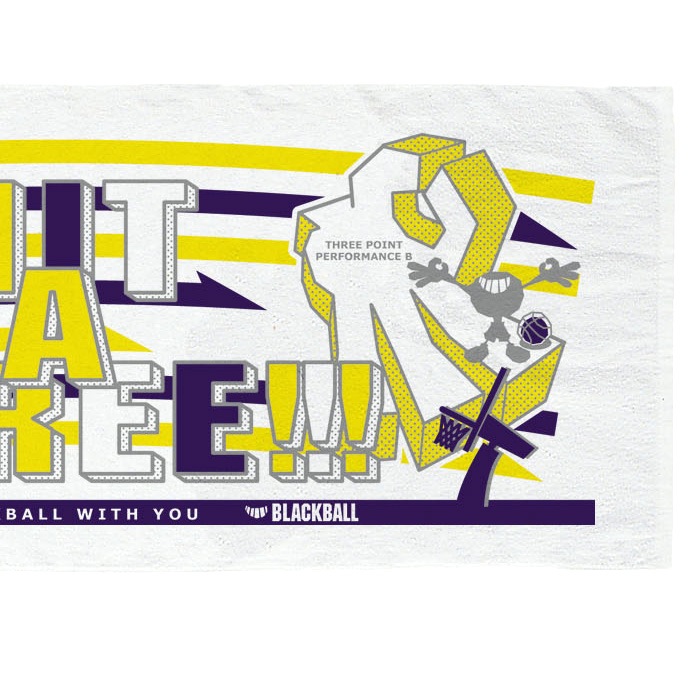 【クーポンでさらに10%引】 ブラックボール/チームファイブ バスケットボール スポーツタオル（ヒット・ア・スリー!） 2025年春夏モデル [自社]【あすつく対応】【メール便不可】 AHT61
