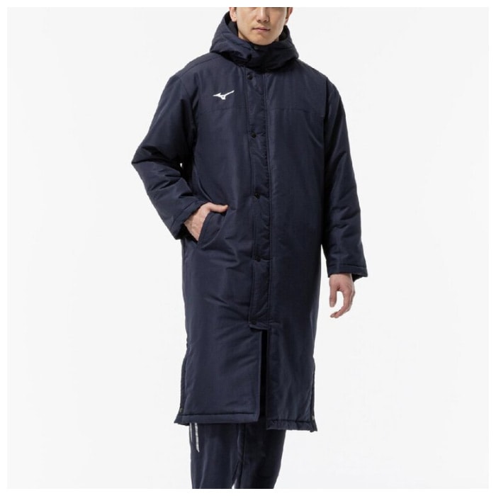 ミズノ　メンズ　ブレスサーモ　中綿　ロングコート　チェスターコート　M カーキ さらに10%引(一部対象外)】ミズノ メンズ ブレスサーモ中綿ロング