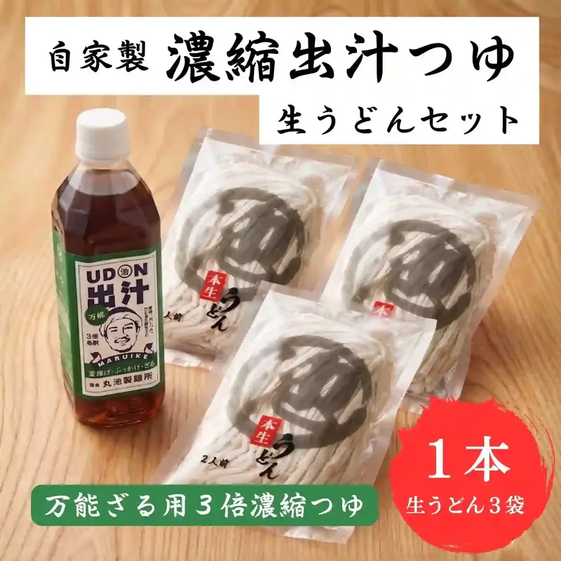 自家製 生うどん 6人前(2人前×3袋)＋UDON万能出汁(ぶっかけ)セット