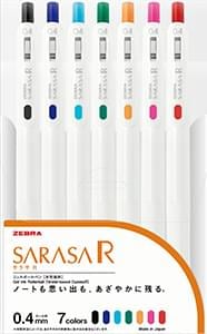 濃く書けるサラサ登場ゼブラサラサR 7色セットJJS29-R1-7C水性ボールペン気持ちまで書ける