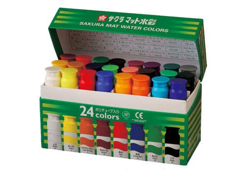 サクラクレパスマット水彩24色(12ml)ポリチューブ入り