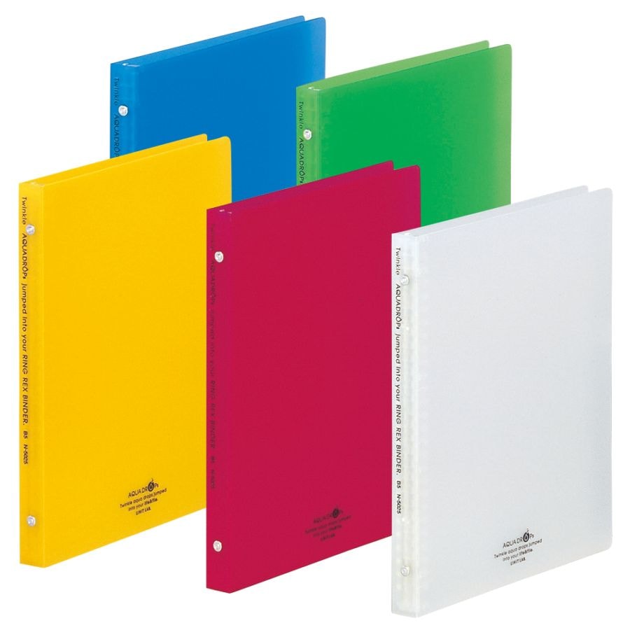 リヒトラブ AQUA DROPs リングレックス　バインダー Ｂ5サイズ 26穴 70枚収納可能 N-5025