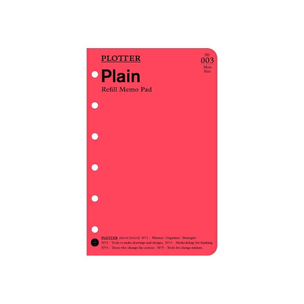 デザインフィル PLOTTER システム手帳 ミニサイズ リフィル Plain No003メモパッド 無地80枚