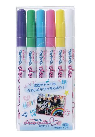 サクラクレパスフォトペンデコキュート6色セット水性マーカー