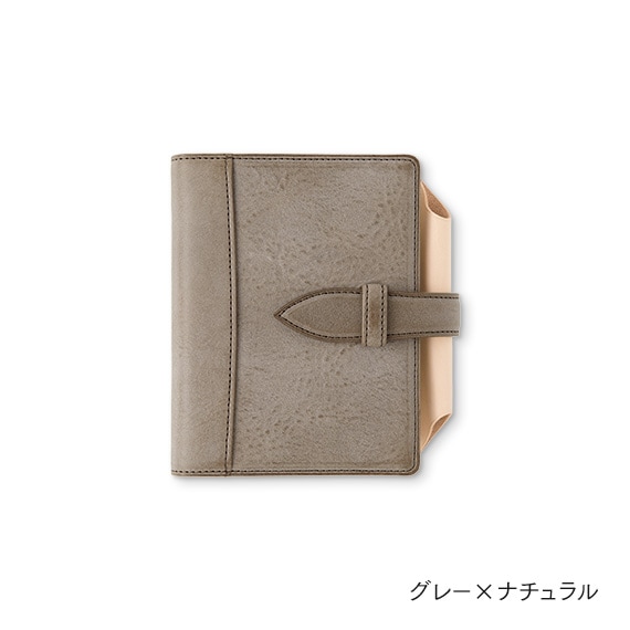 【NEW MODEL「N/PEARCE」】KNOX ノックス N/PEARCE エヌ/ピアス システム手帳 ミニサイズ グレー×ナチュラル 125-819-21 システム手帳【クラシカルで優美な曲線デザイン】