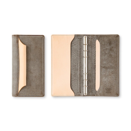 【NEW MODEL「N/PEARCE」】 KNOX ノックス N/PEARCE エヌ/ピアス システム手帳 ナローサイズ グレー×ナチュラル 122-819-21 システム手帳【クラシカルで優美な曲線デザイン】