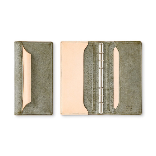 【NEW MODEL「N/PEARCE」】KNOX ノックス N/PEARCE エヌ/ピアス システム手帳 ナローサイズ グリーン×ナチュラル 122-819-50 システム手帳【クラシカルで優美な曲線デザイン】