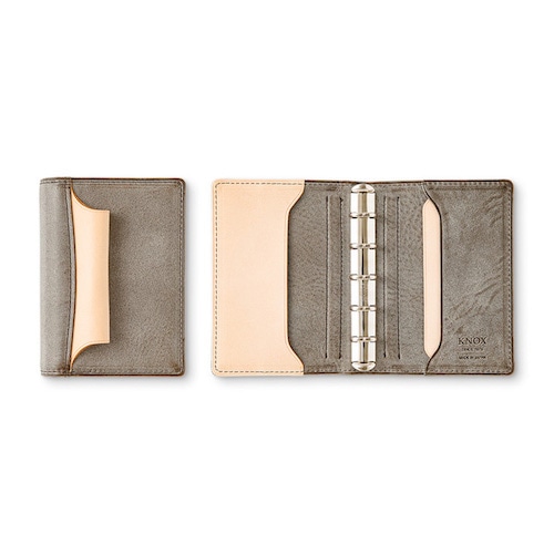 【NEW MODEL「N/PEARCE」】KNOX ノックス N/PEARCE エヌ/ピアス システム手帳 ミニ5サイズ グレー×ナチュラル 123-819-21 システム手帳【クラシカルで優美な曲線デザイン】