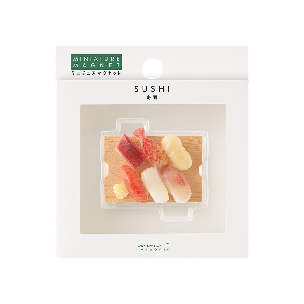 【日本の食を繊細な技術で表現したマグネット】 ミドリ midori ミニチュアマグネット 1個入 寿司柄 43410006 43410-006 ミニチュア マグネット 【強力なネオジム磁石を採用！】