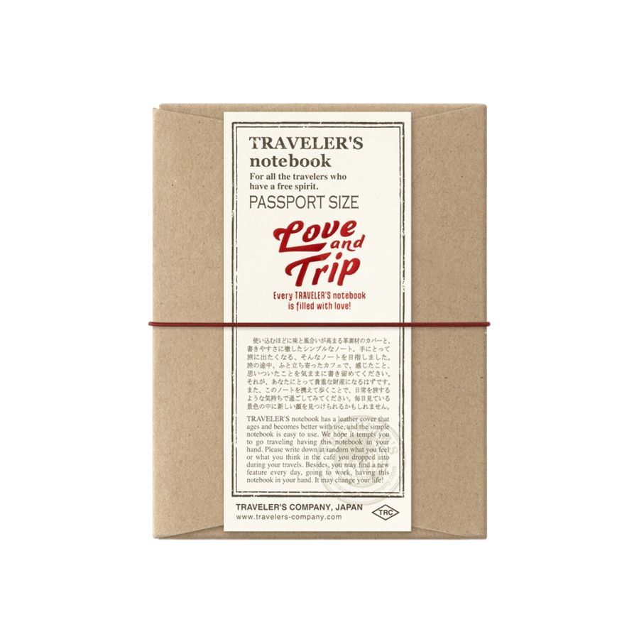 【数量限定】トラベラーズノート LOVE AND TRIP レッド パスポートサイズ 15371006 15371-006 TRAVELER’S notebook Passport Size LOVE AND TRIP Red デザインフィル 