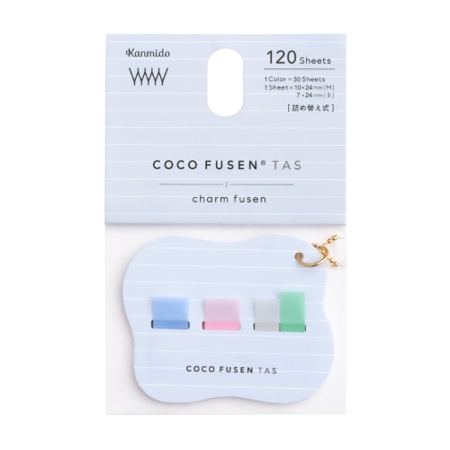 カンミ堂 ココフセン タス チャームふせん ハナ ブルーストライプ CFT-A-103